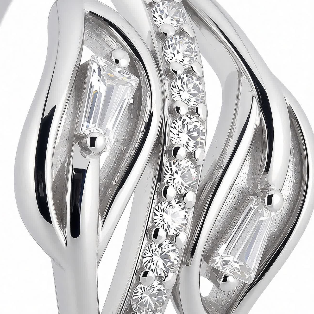 Elegant Silver Wave CZ Ring for Women | Daily Wear & Party Jewellery