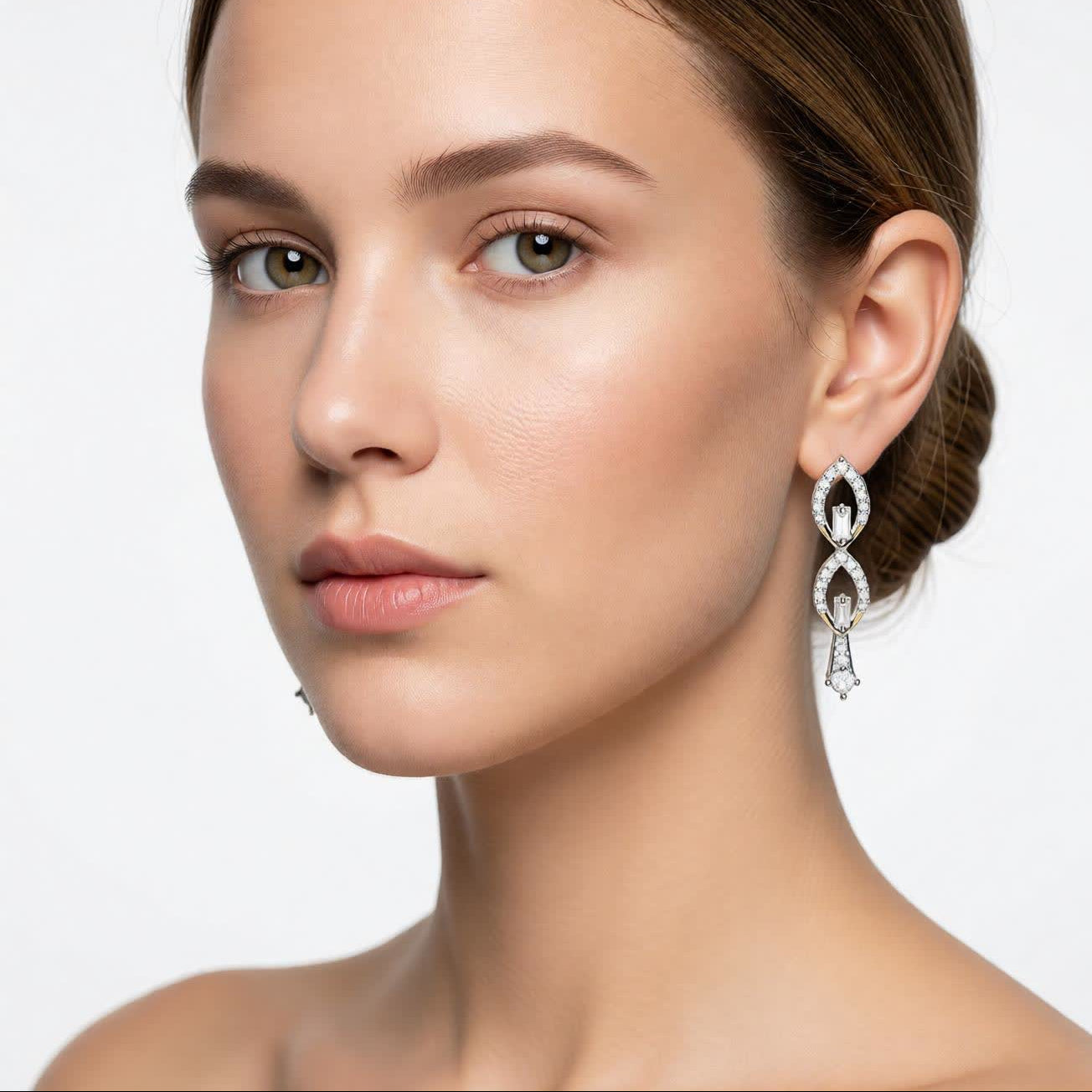 Elegant Infinity Drop Earrings – Sterling Silver with Sparkling Crystal Accents