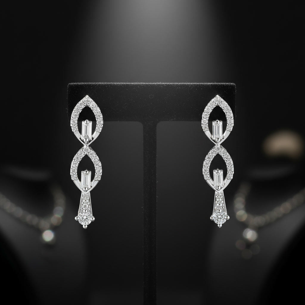 Elegant Infinity Drop Earrings – Sterling Silver with Sparkling Crystal Accents