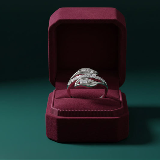 Elegant Silver Wave CZ Ring for Women | Daily Wear & Party Jewellery